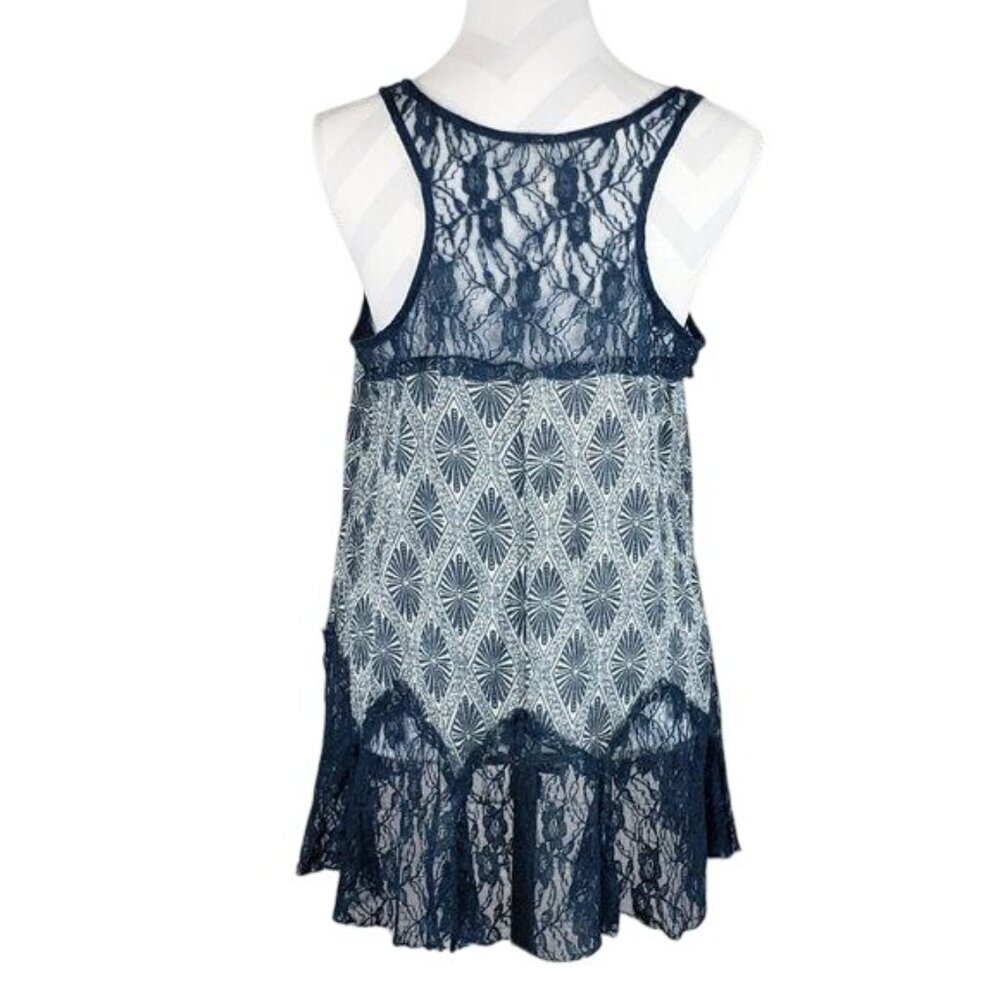 Free People Blue Lace Blouse - Picture 5 of 8